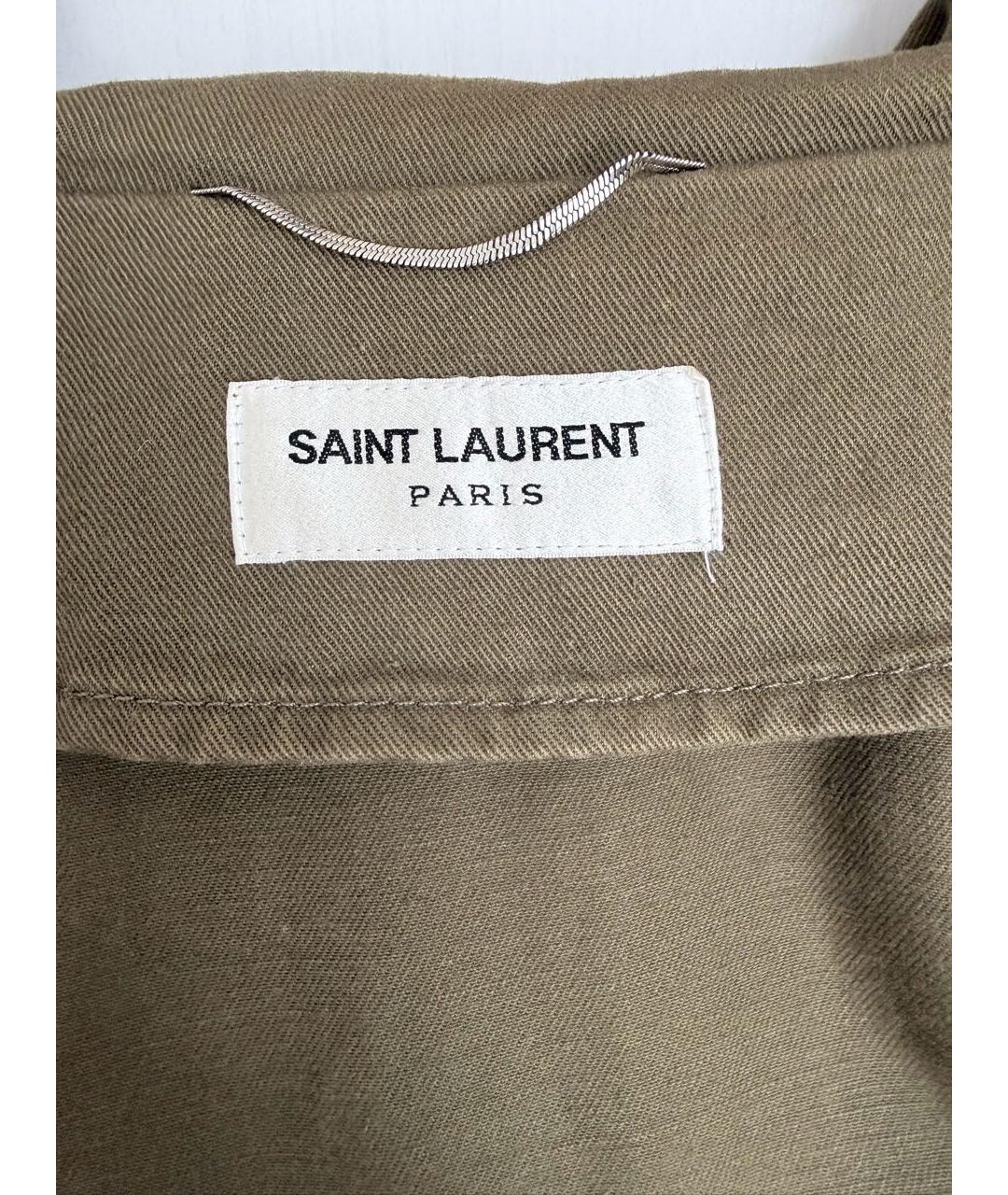 SAINT LAURENT Хаки хлопковая куртка, фото 3