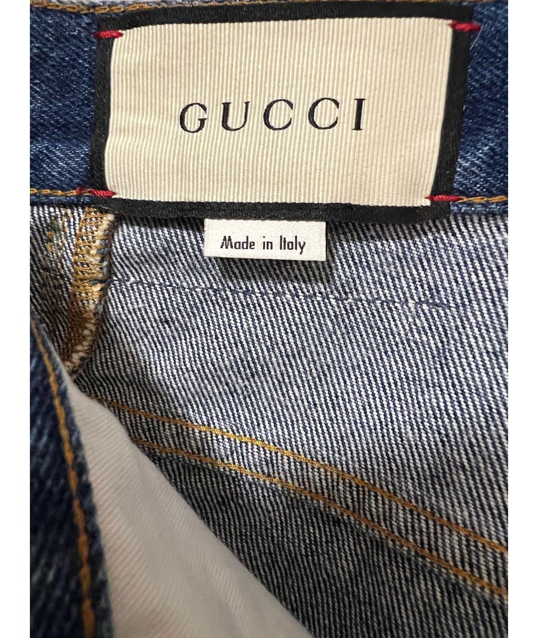 GUCCI Синие хлопковые джинсы, фото 5