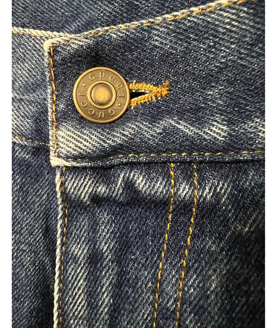 GUCCI Синие хлопковые джинсы, фото 4