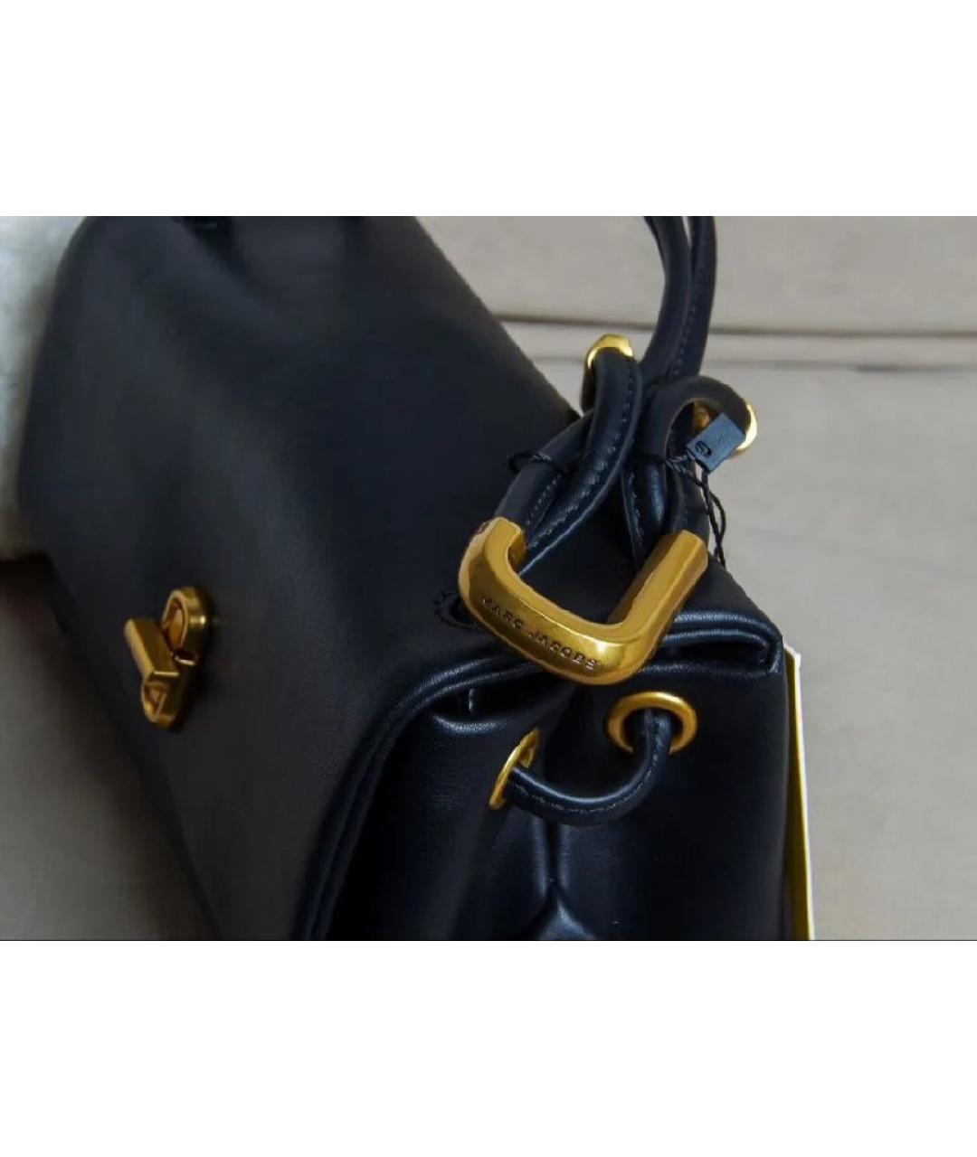 MARC JACOBS Черная кожаная сумка с короткими ручками, фото 7