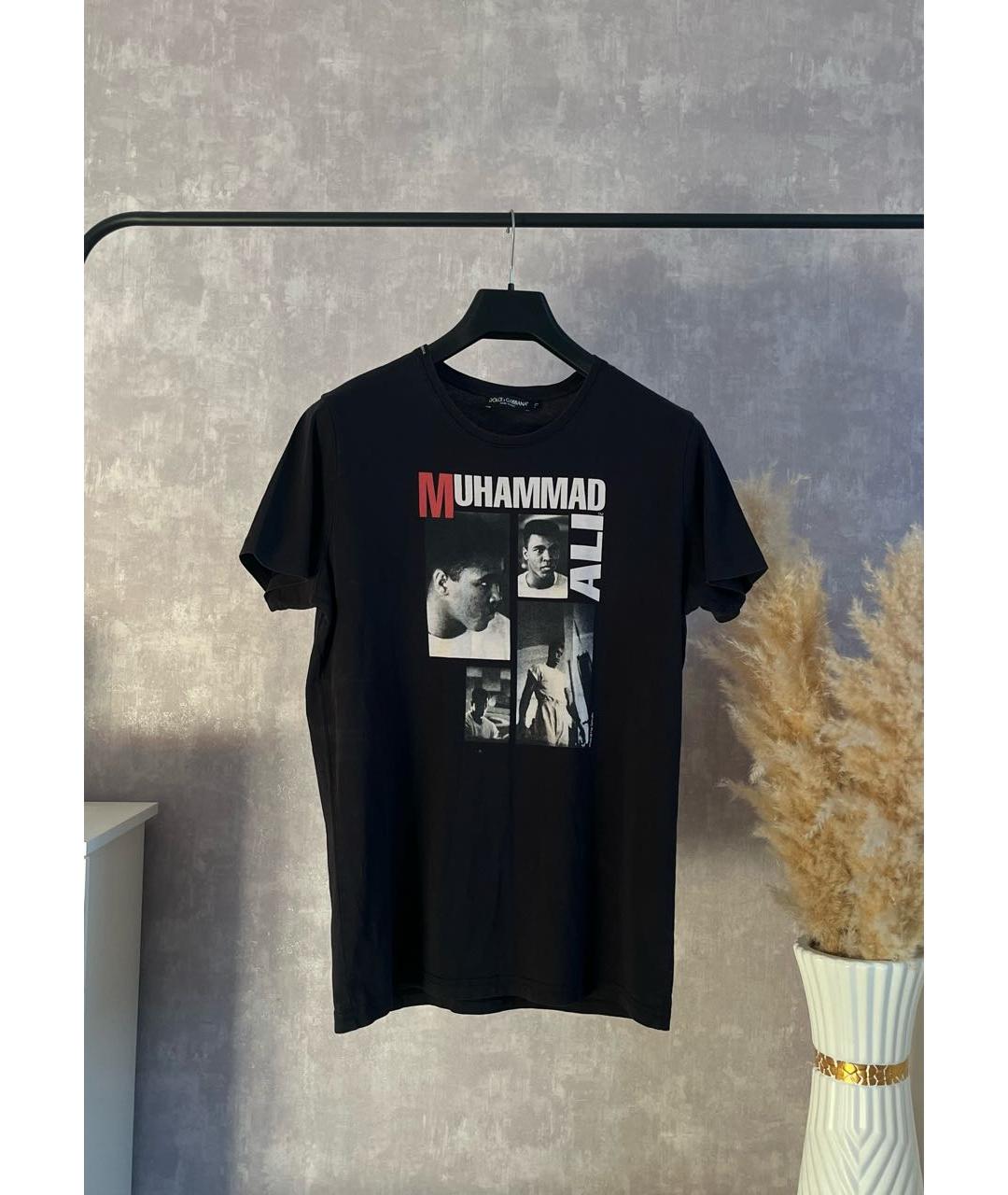 DOLCE&GABBANA Черная хлопковая футболка, фото 5