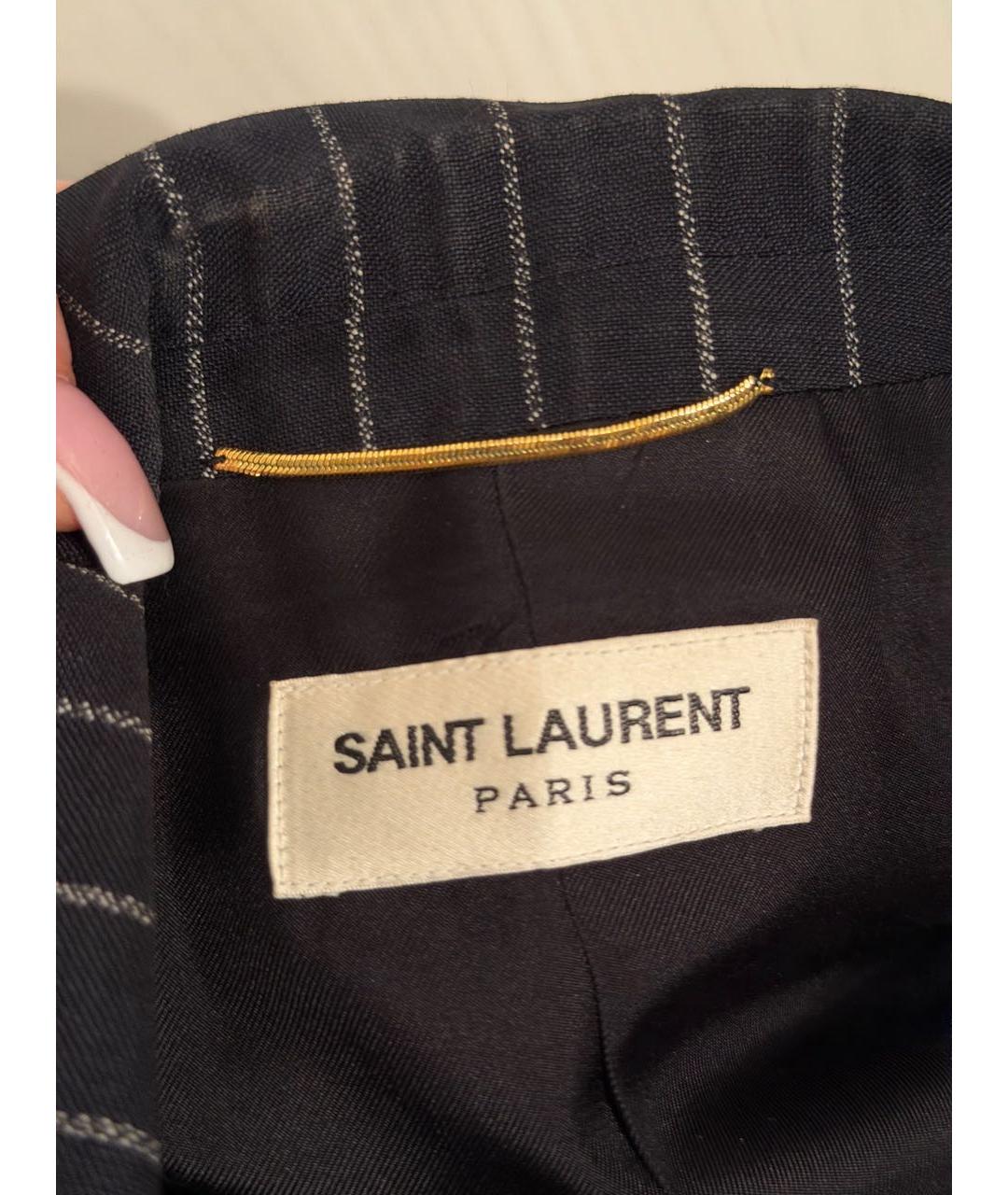 SAINT LAURENT Темно-синий жакет/пиджак, фото 4