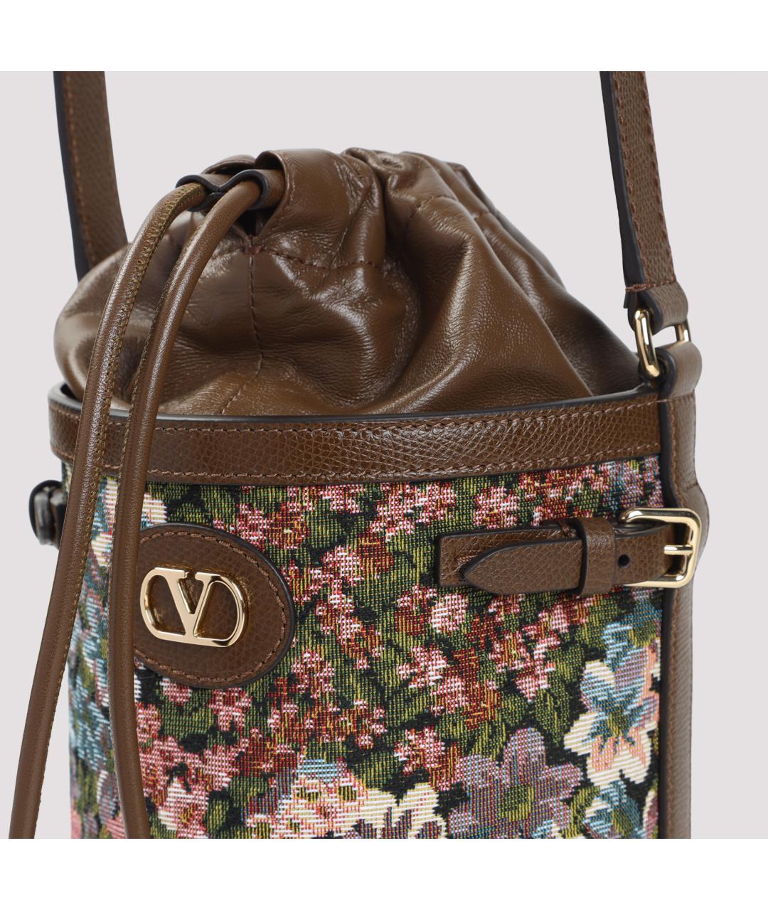 VALENTINO Коричневая жаккардовая сумка тоут, фото 4
