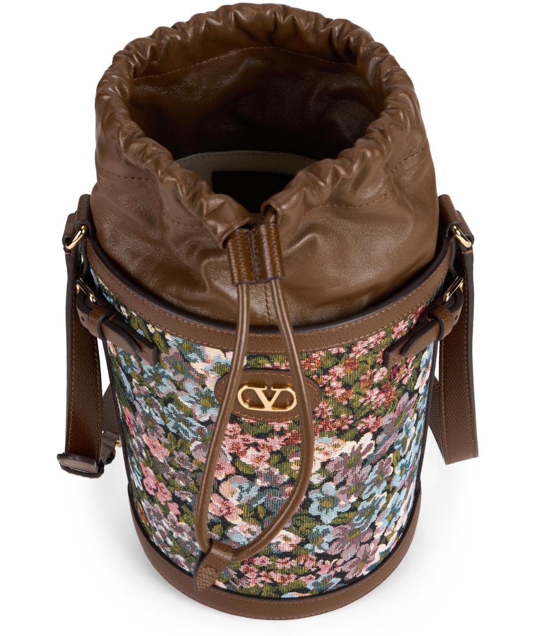 VALENTINO Коричневая жаккардовая сумка тоут, фото 5