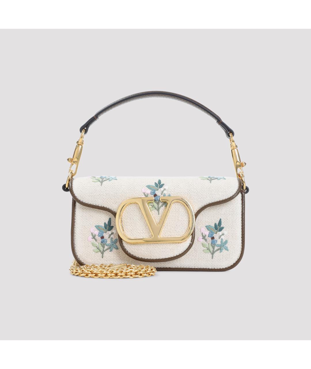 VALENTINO Бежевая тканевая сумка через плечо, фото 2