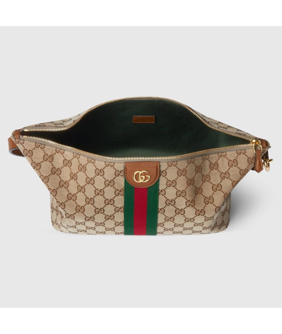 GUCCI Бежевая жаккардовая сумка через плечо, фото 5