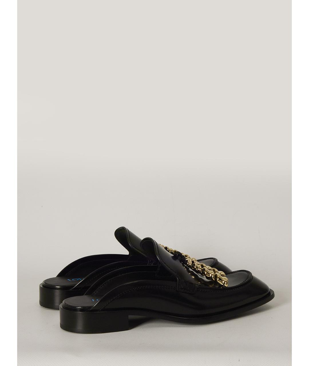 LOEWE Черные кожаные мюли, фото 5