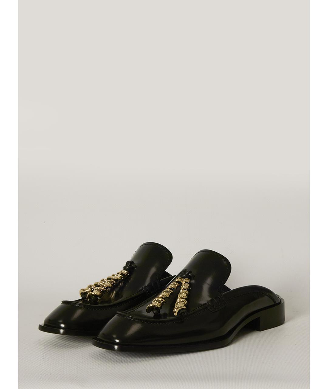 LOEWE Черные кожаные мюли, фото 3