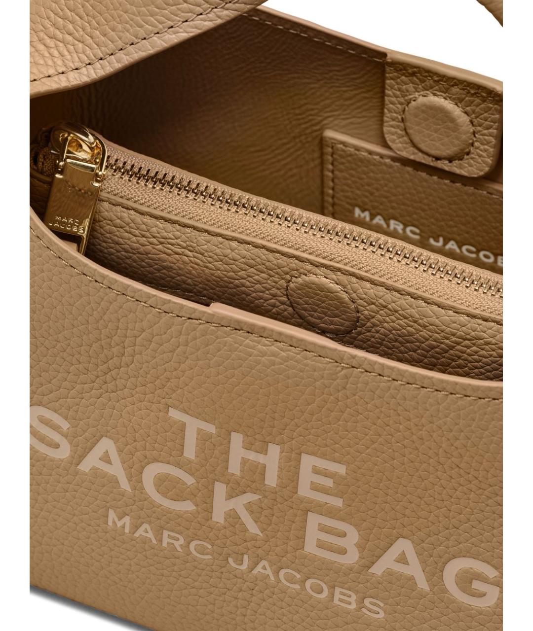 MARC JACOBS Бежевая кожаная сумка с короткими ручками, фото 5
