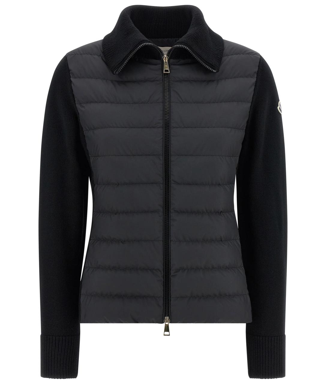 MONCLER Черная полиэстеровая куртка, фото 1
