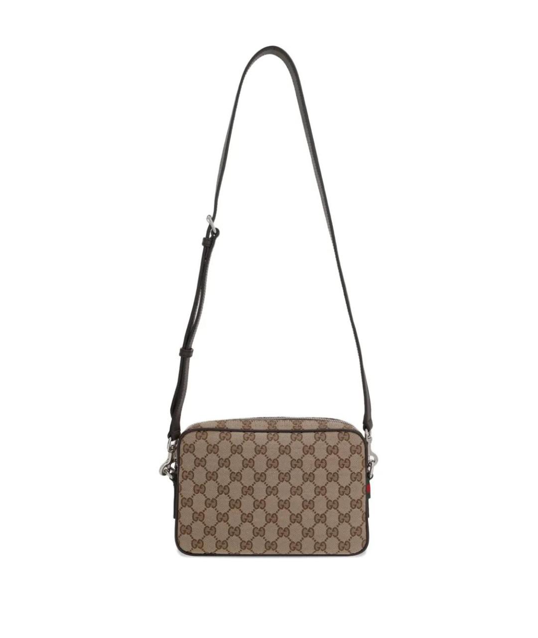 GUCCI Бежевая жаккардовая сумка на плечо, фото 2