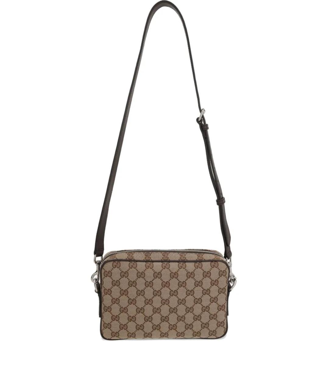 GUCCI Бежевая жаккардовая сумка на плечо, фото 1