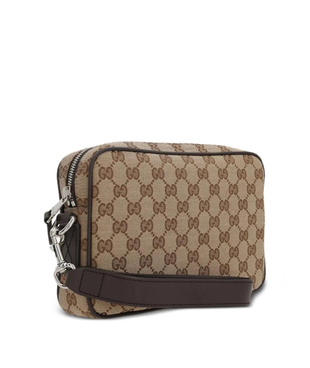GUCCI Бежевая жаккардовая сумка на плечо, фото 4