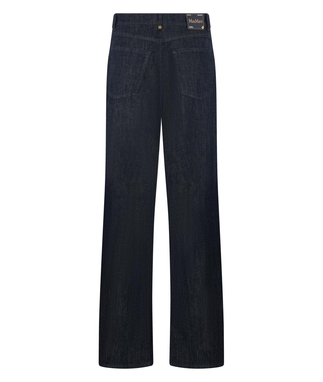 'S MAX MARA Синие хлопковые прямые джинсы, фото 2