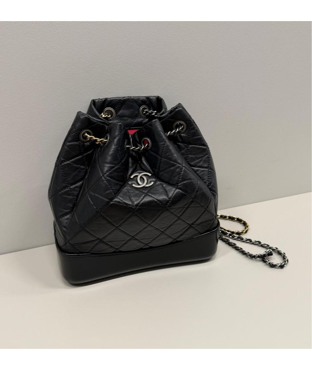 CHANEL Черный кожаный рюкзак, фото 6