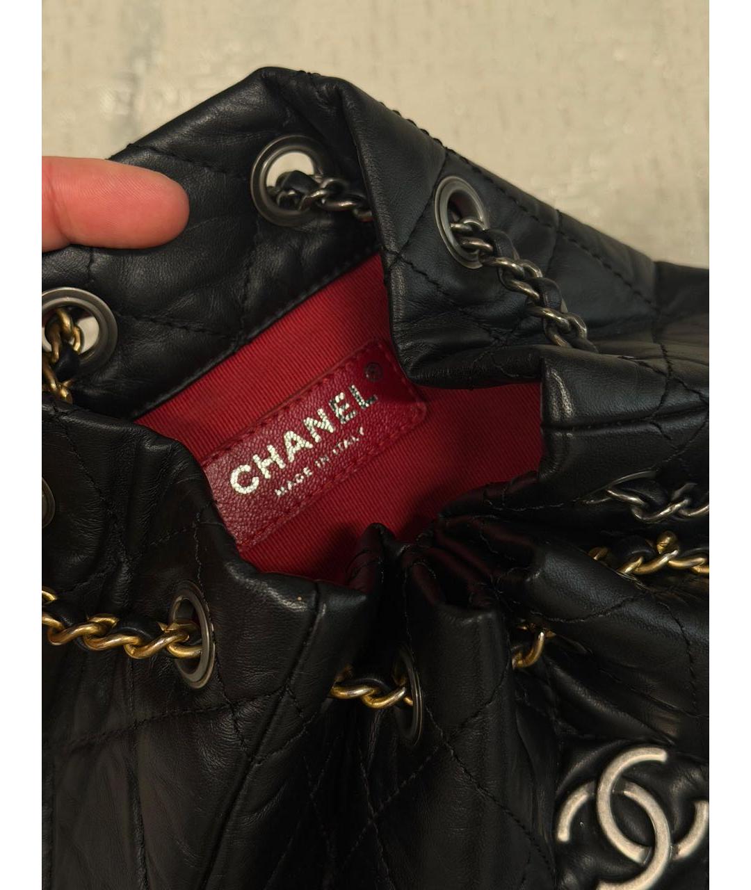 CHANEL Черный кожаный рюкзак, фото 4