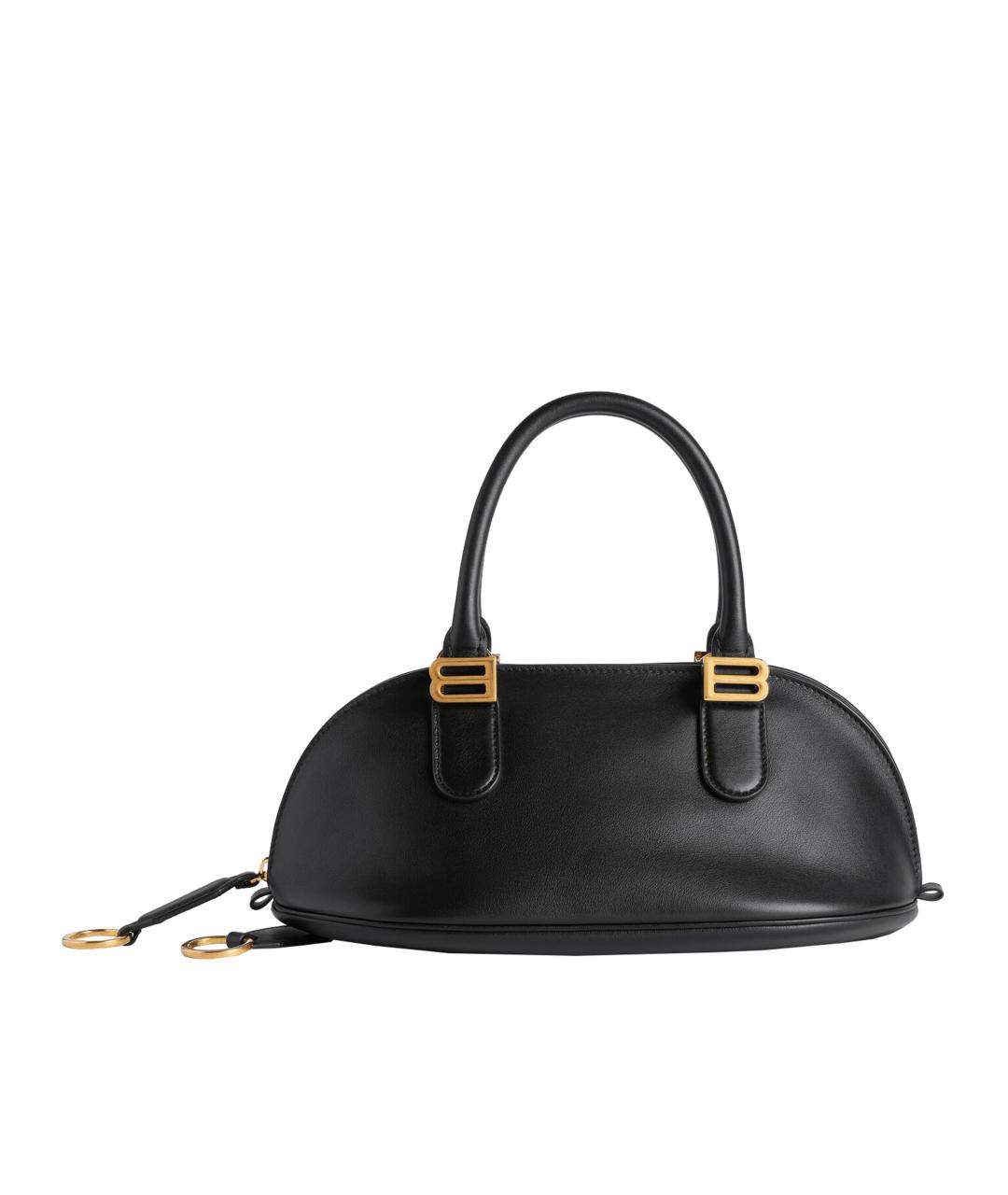 BALENCIAGA Черная кожаная сумка с короткими ручками, фото 1