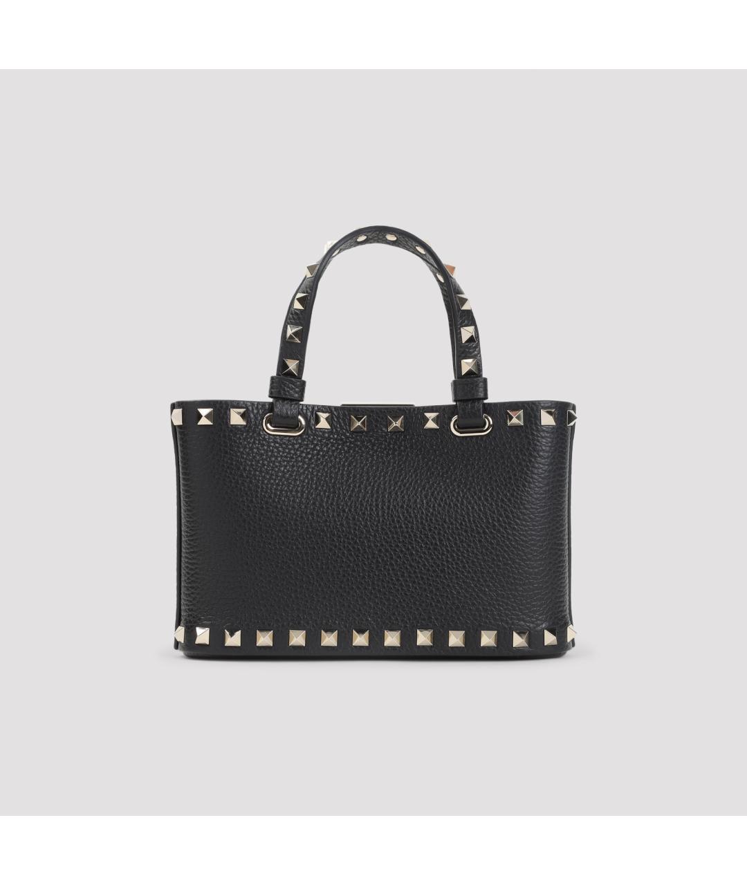 VALENTINO Черная кожаная сумка тоут, фото 3