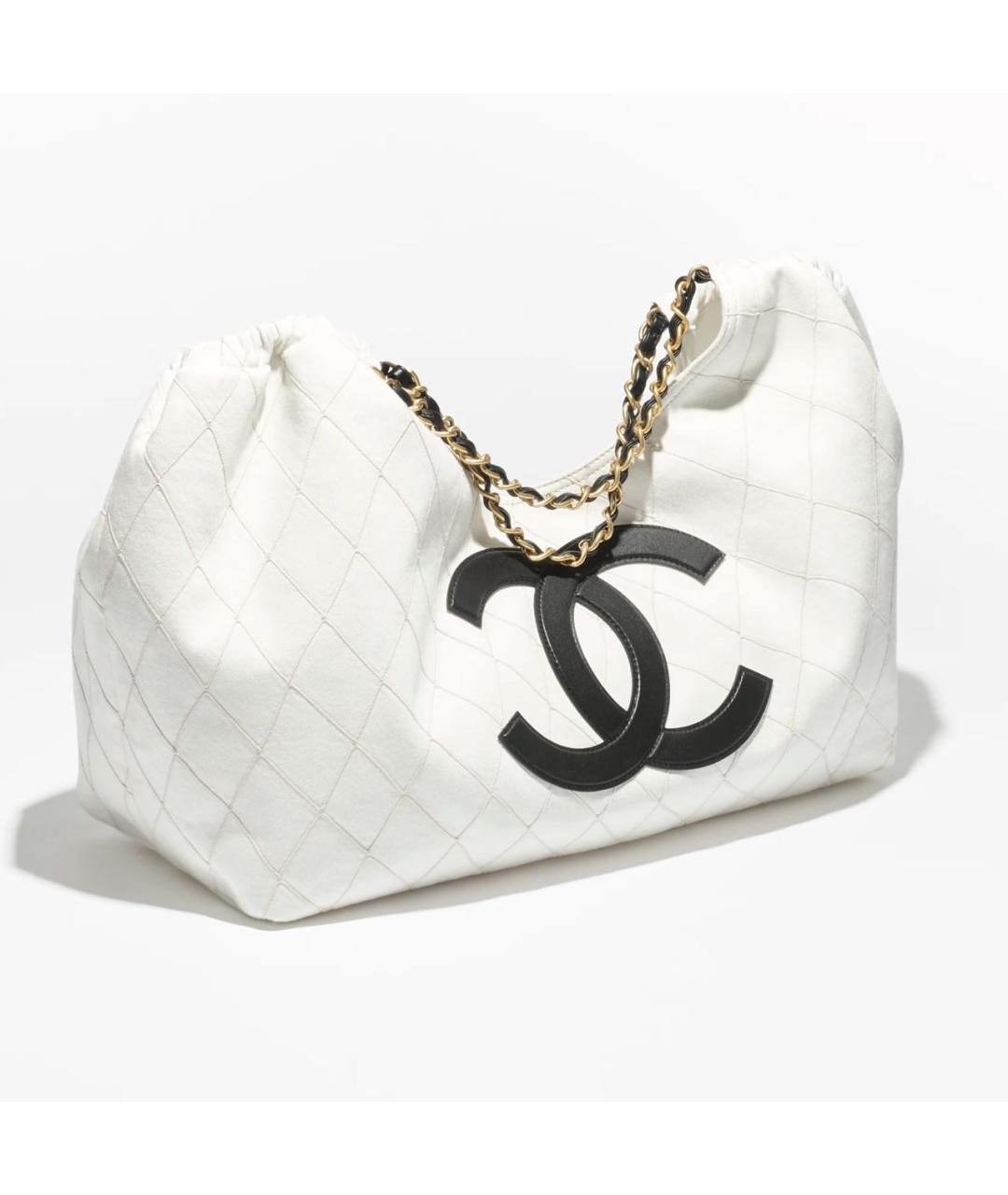CHANEL Белая деним пляжная сумка, фото 9