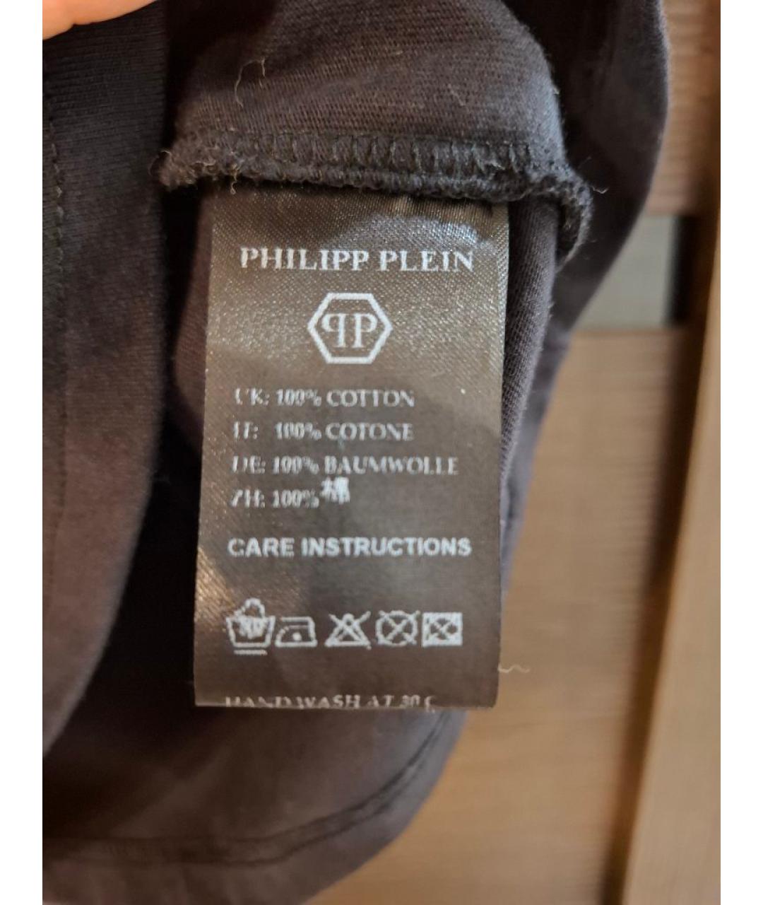 PHILIPP PLEIN Черная хлопковая футболка, фото 7