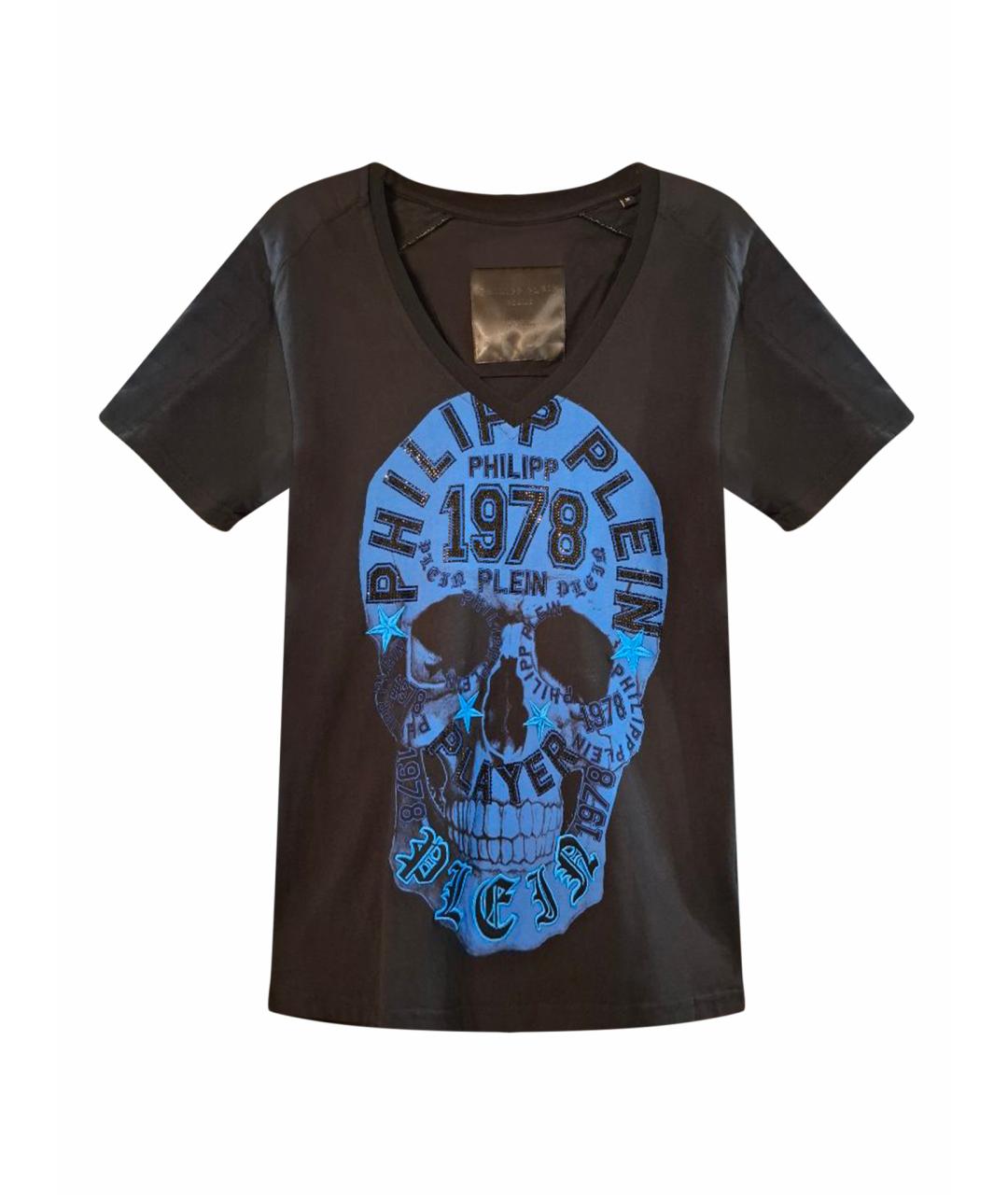 PHILIPP PLEIN Черная хлопковая футболка, фото 1