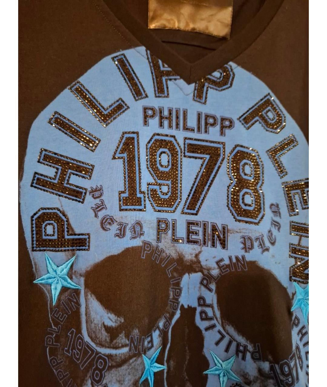 PHILIPP PLEIN Черная хлопковая футболка, фото 4