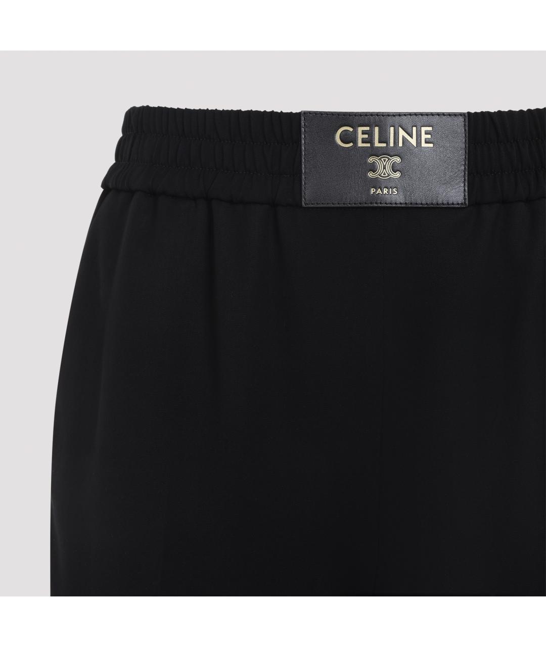 CELINE Черные шерстяные прямые брюки, фото 3