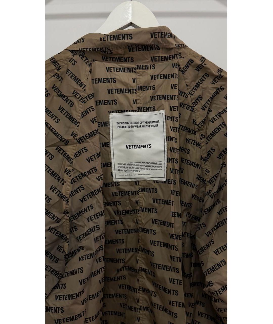 VETEMENTS Бежевый тренч / плащ, фото 6