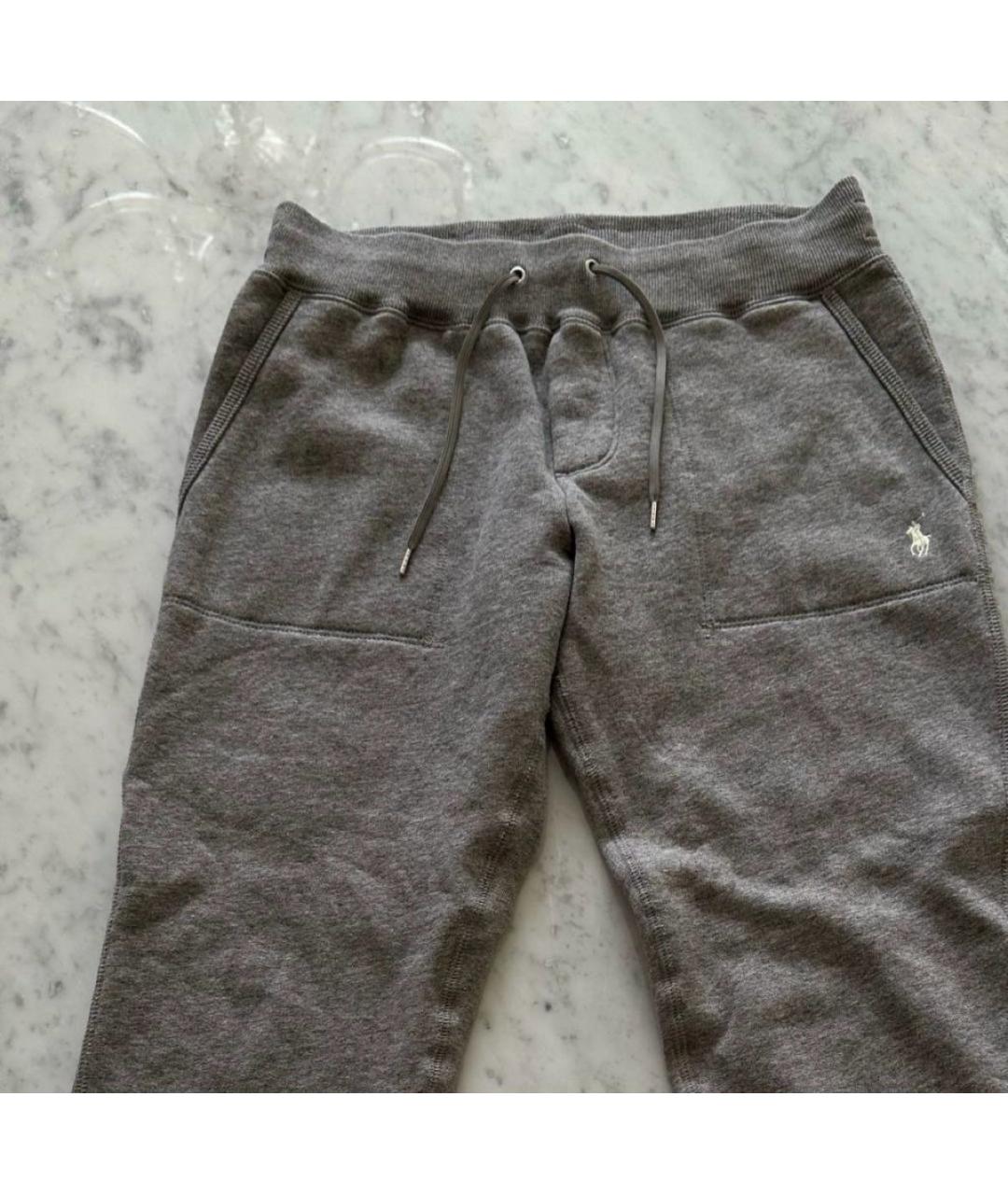 POLO RALPH LAUREN Серые хлопковые спортивные брюки и шорты, фото 2
