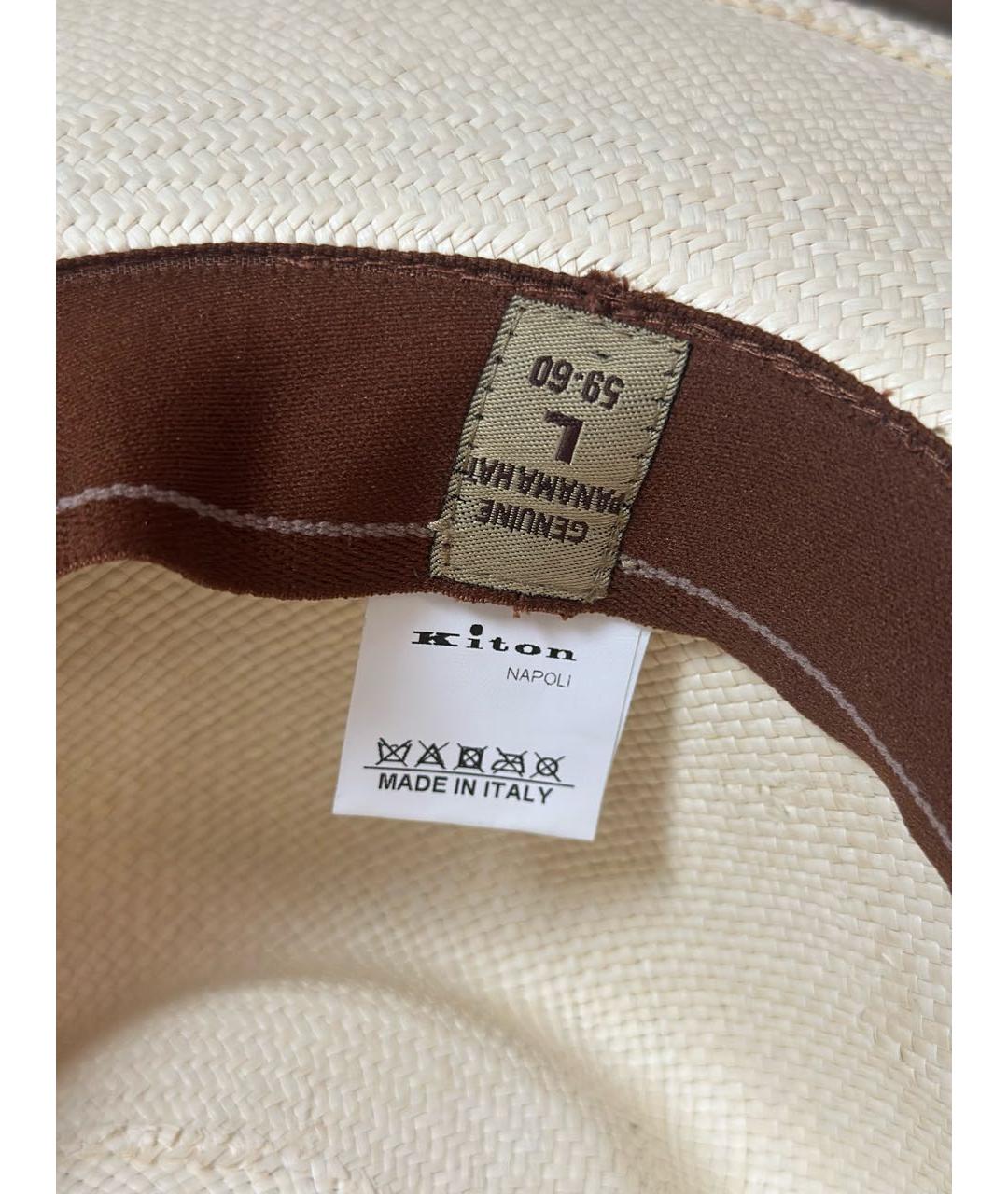 KITON Бежевая соломенная шляпа, фото 3