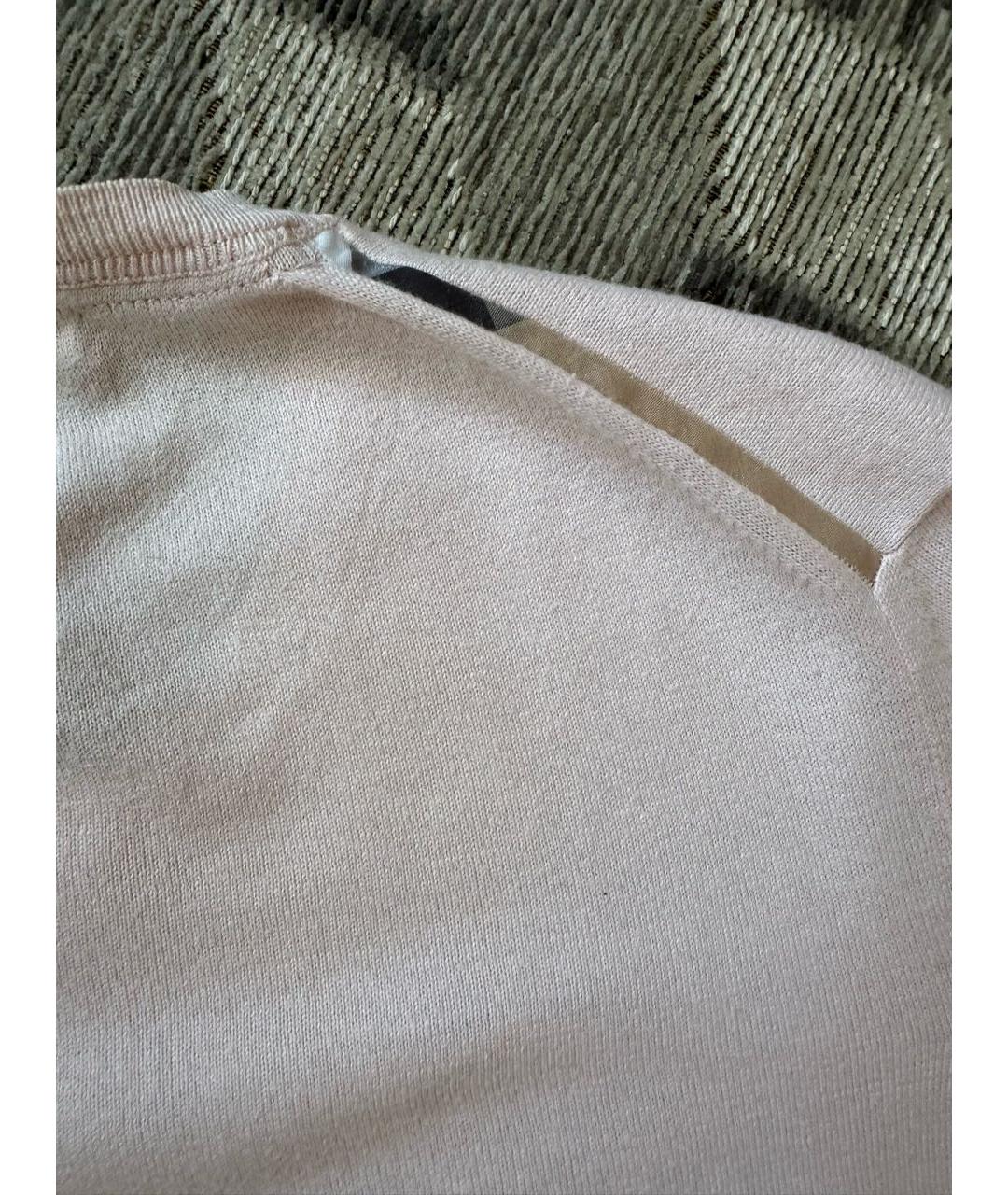 BURBERRY Розовая хлопковая футболка, фото 7