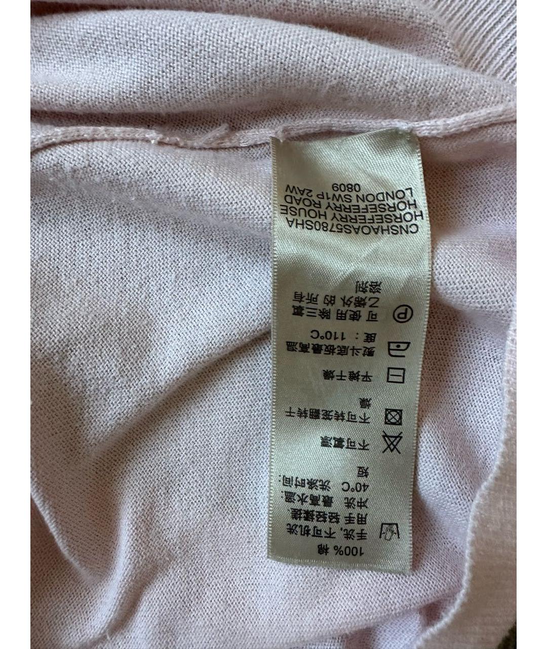 BURBERRY Розовая хлопковая футболка, фото 5