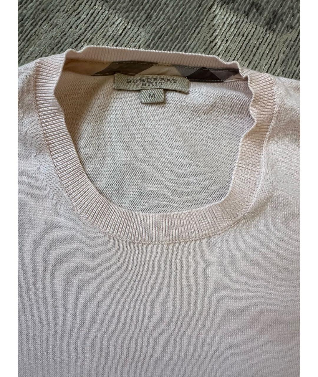 BURBERRY Розовая хлопковая футболка, фото 6
