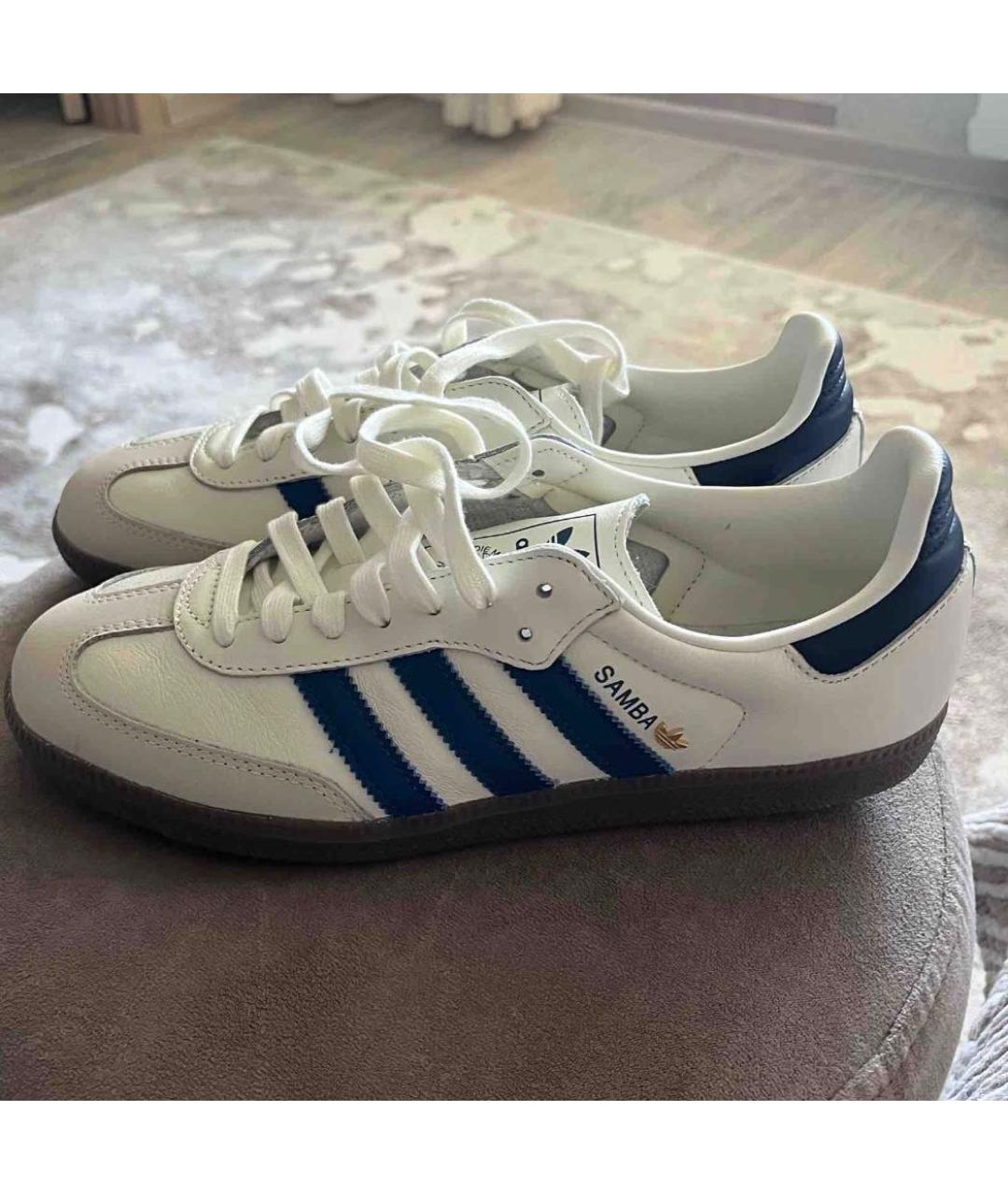 ADIDAS Белые кожаные кроссовки, фото 2