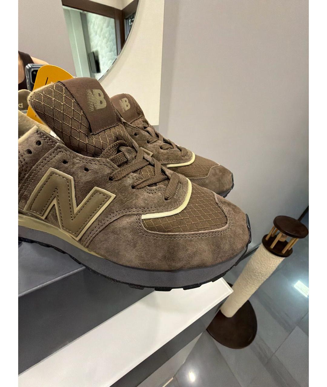NEW BALANCE Коричневые замшевые низкие кроссовки / кеды, фото 6