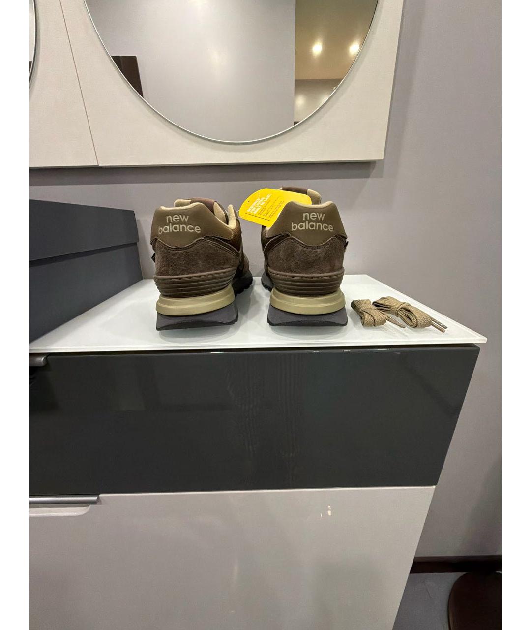 NEW BALANCE Коричневые замшевые низкие кроссовки / кеды, фото 4
