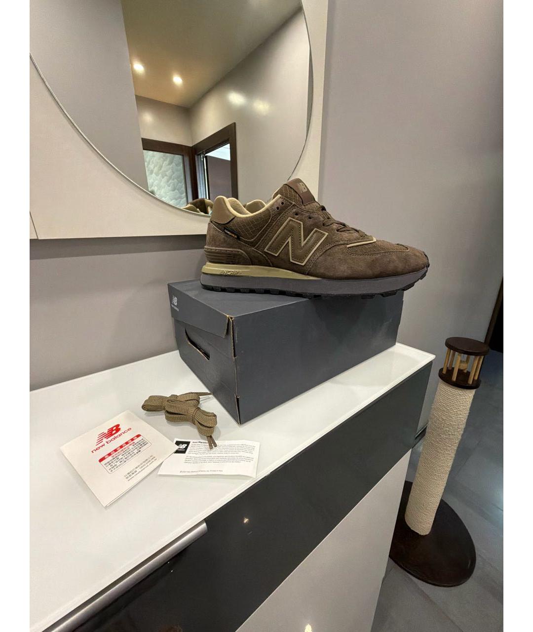 NEW BALANCE Коричневые замшевые низкие кроссовки / кеды, фото 8