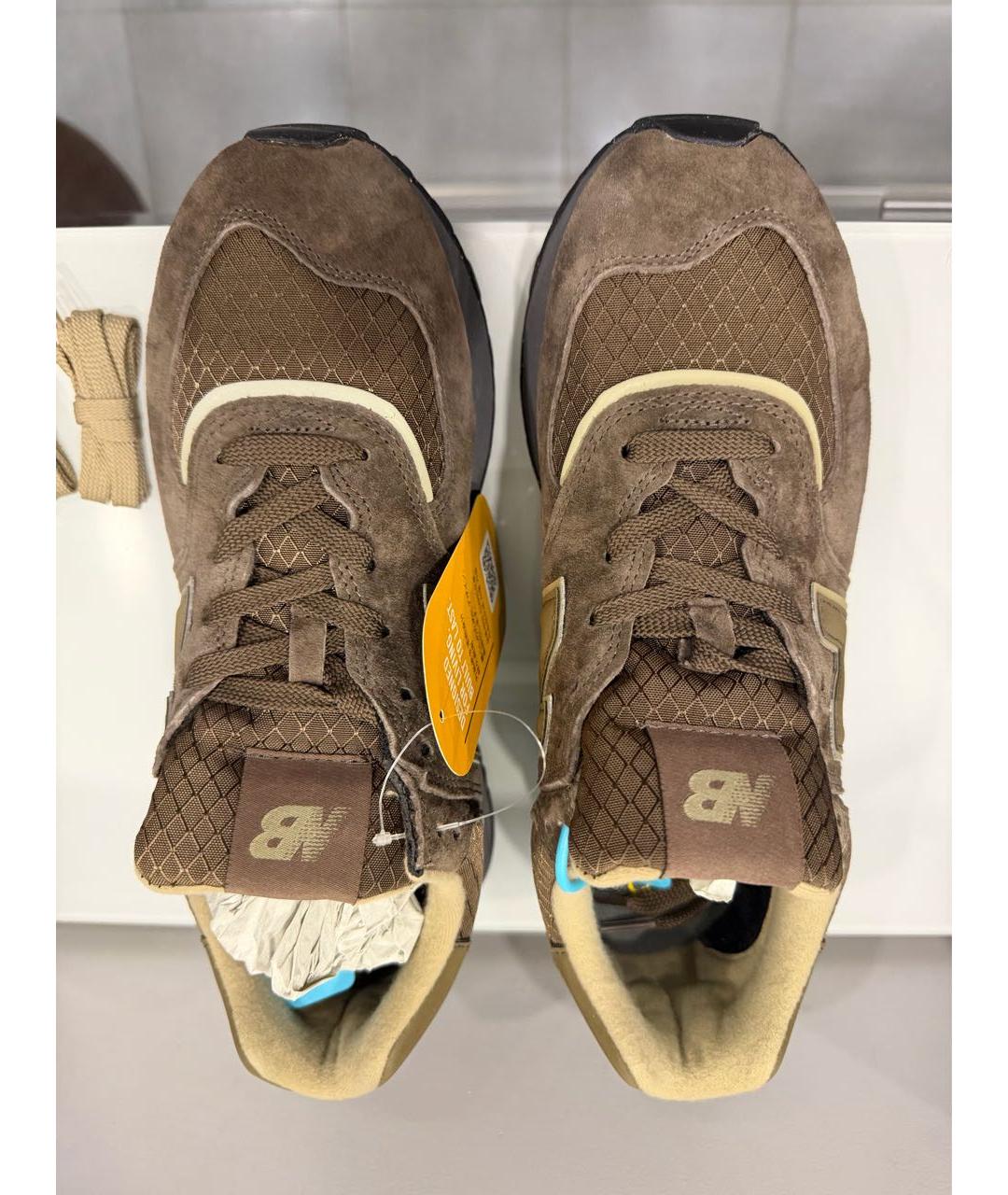 NEW BALANCE Коричневые замшевые низкие кроссовки / кеды, фото 3
