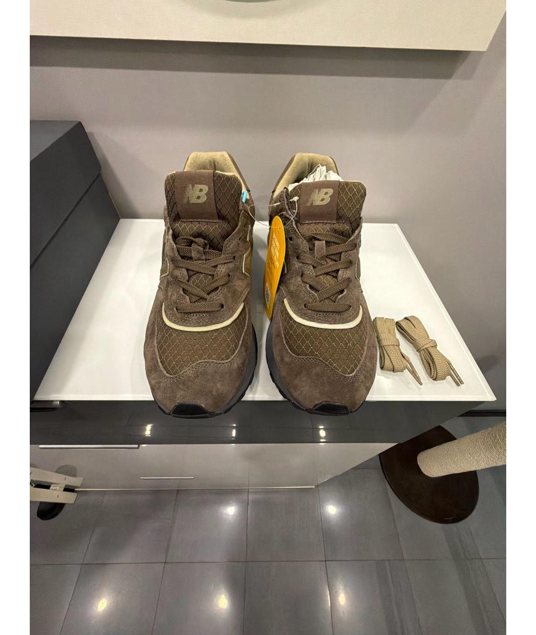 NEW BALANCE Коричневые замшевые низкие кроссовки / кеды, фото 2
