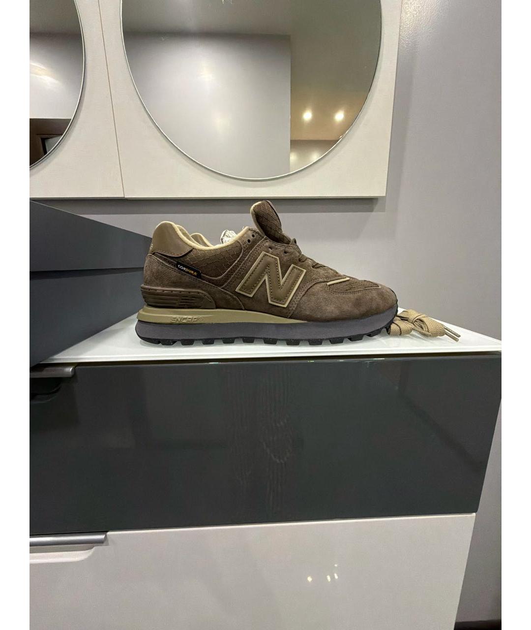NEW BALANCE Коричневые замшевые низкие кроссовки / кеды, фото 9
