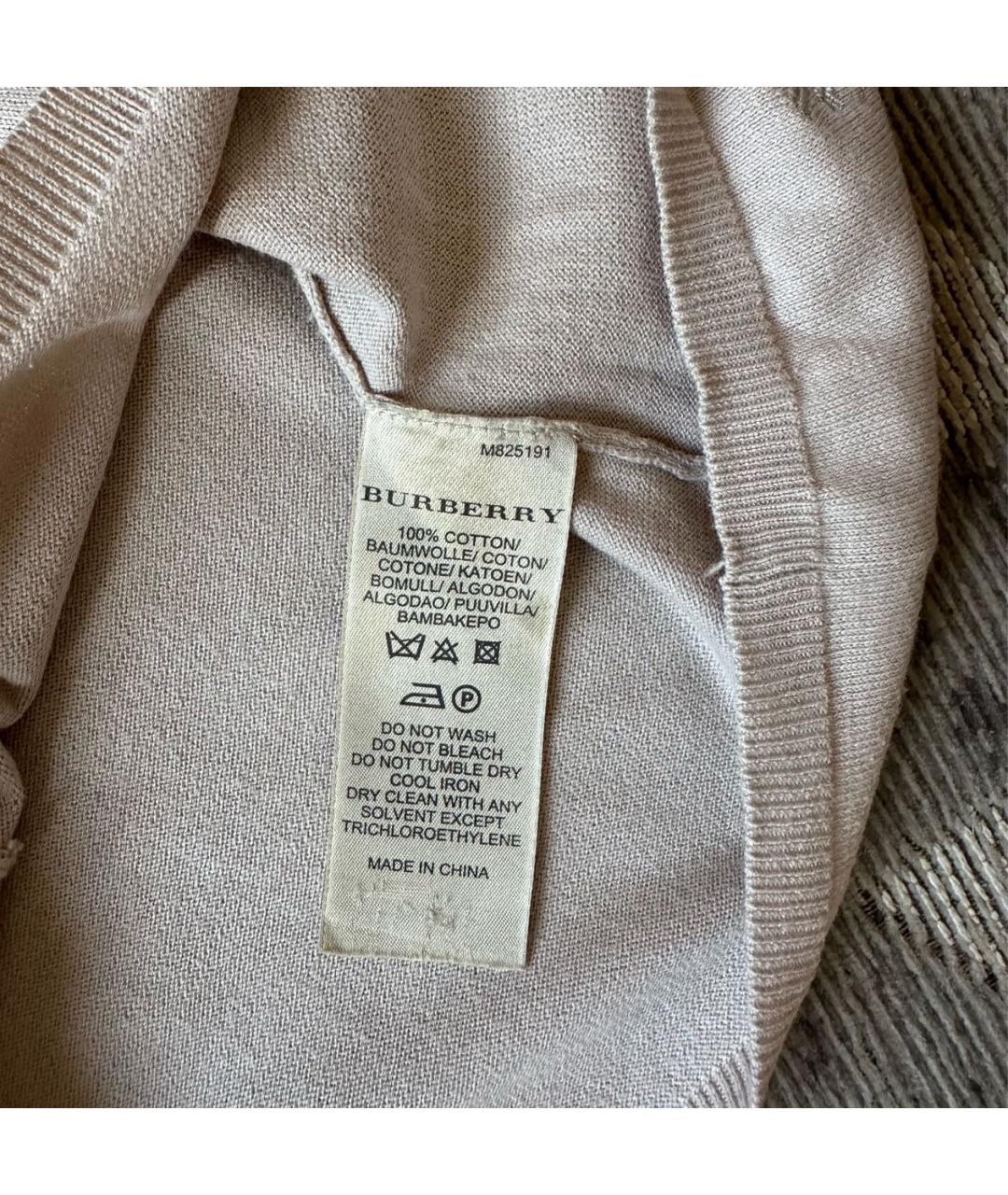 BURBERRY Бежевый хлопковый джемпер / свитер, фото 4
