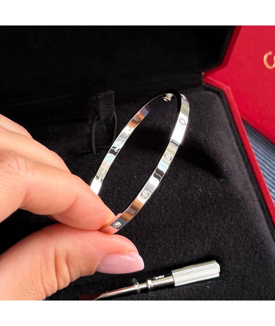 CARTIER Серебрянный браслет из белого золота, фото 2