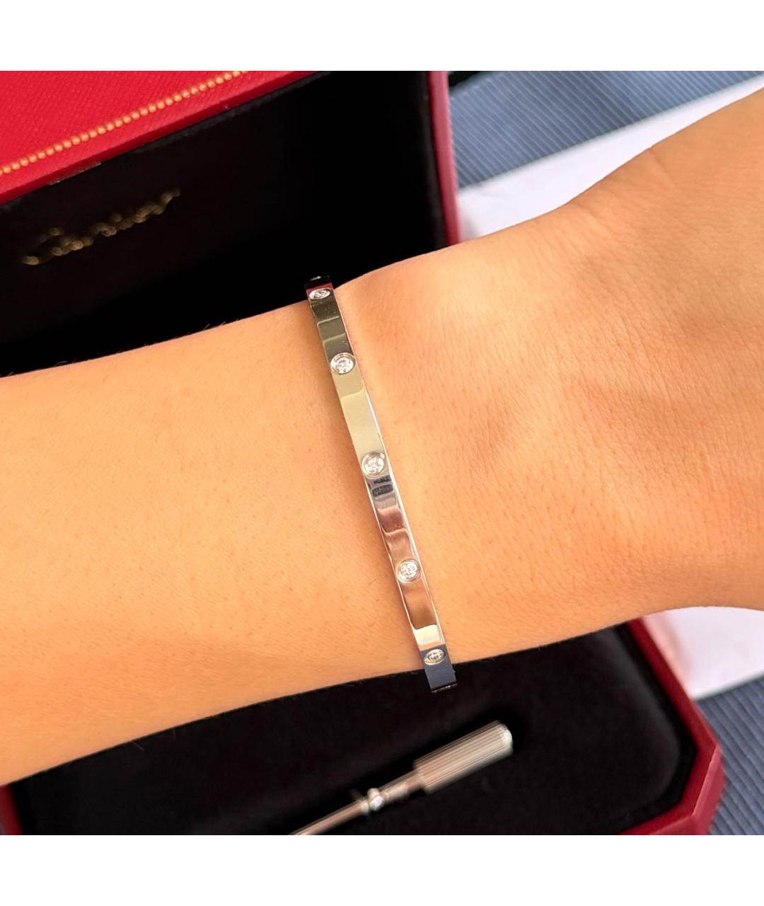 CARTIER Серебрянный браслет из белого золота, фото 4