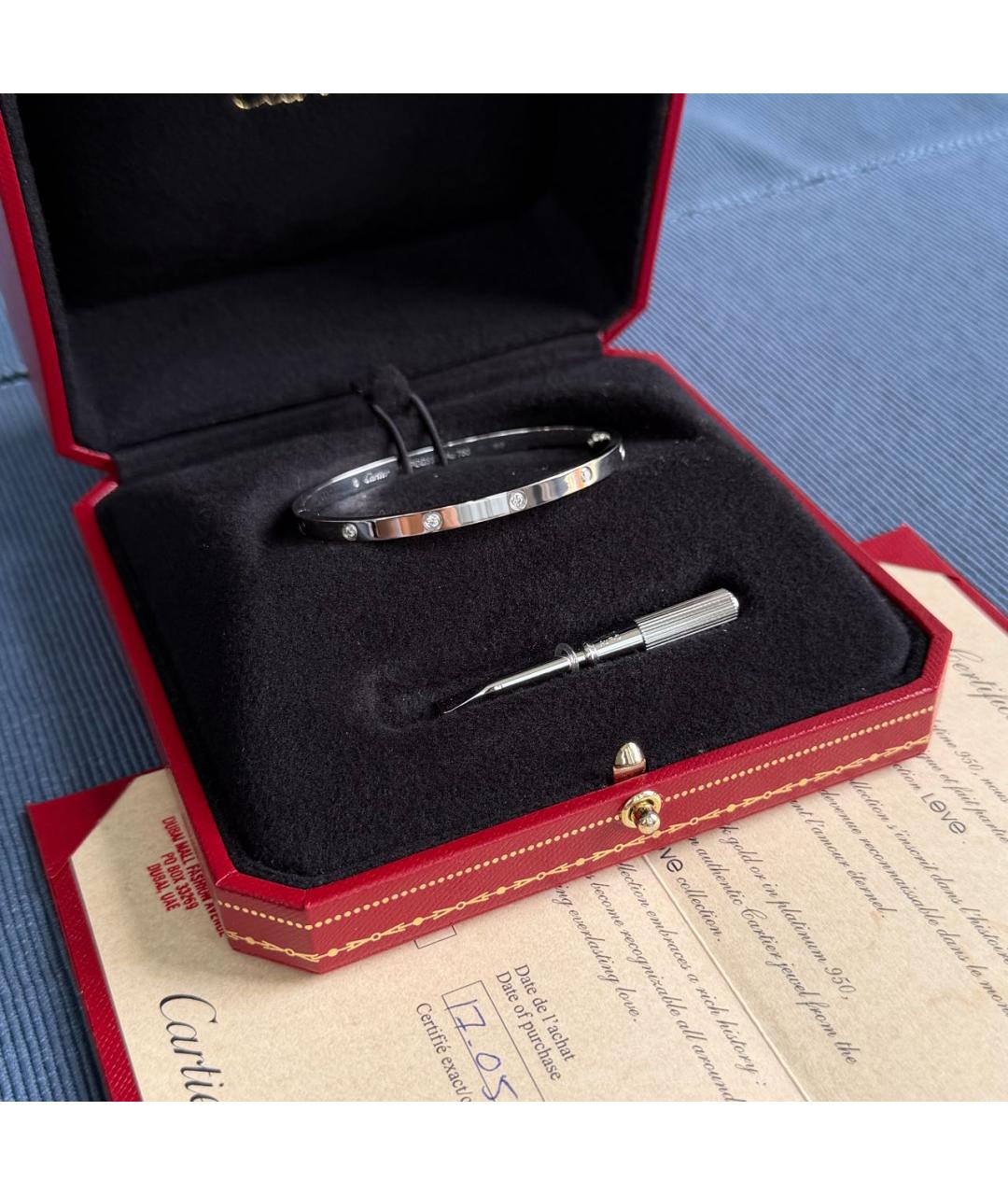 CARTIER Серебрянный браслет из белого золота, фото 5
