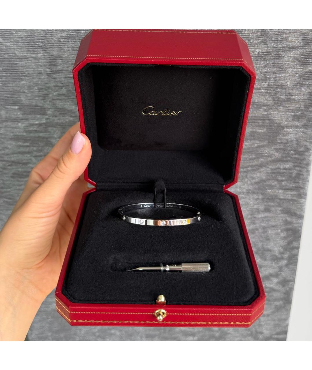 CARTIER Серебрянный браслет из белого золота, фото 7