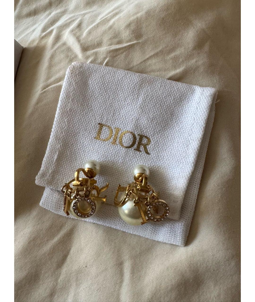 CHRISTIAN DIOR Белые клипсы, фото 5