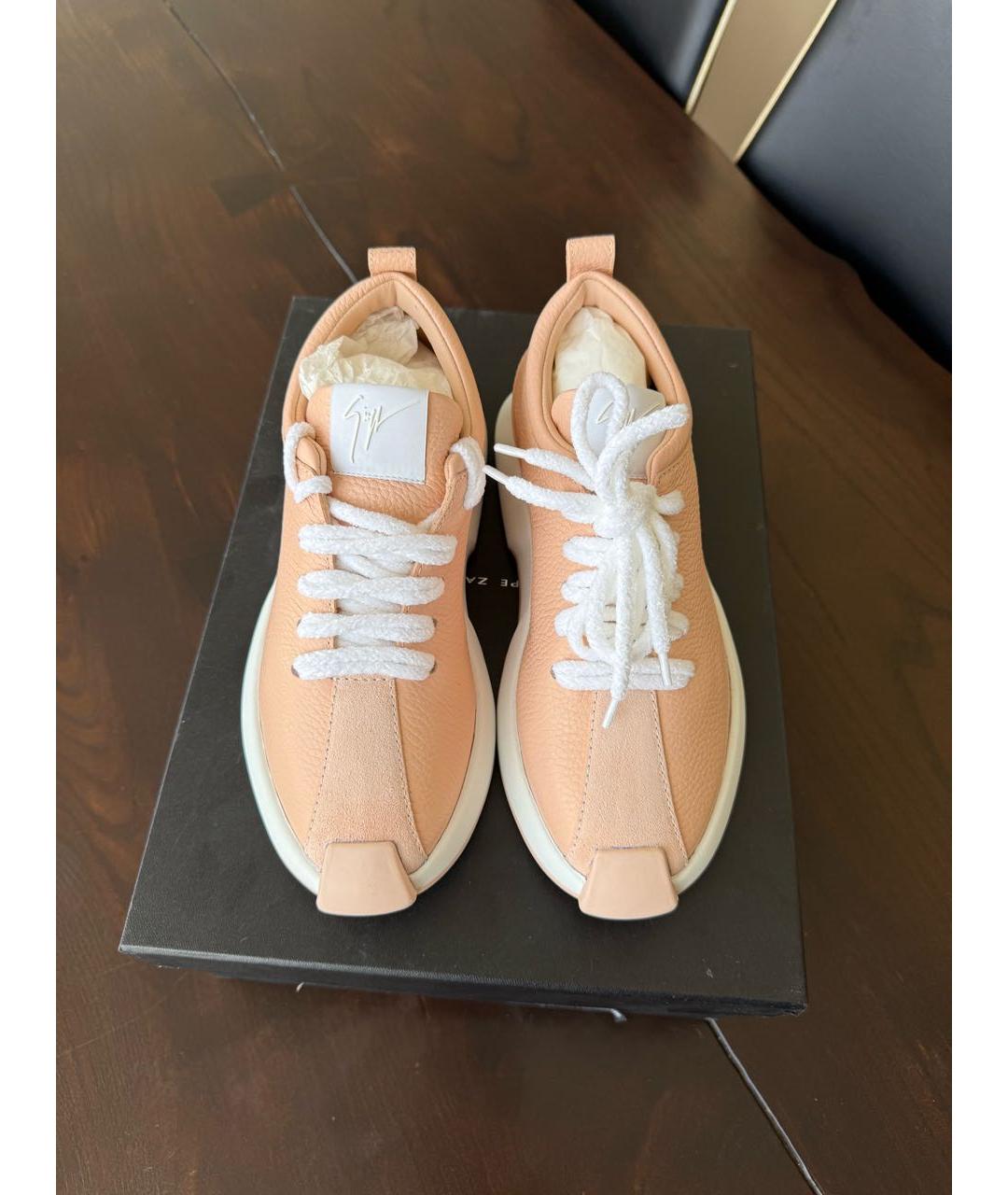 GIUSEPPE ZANOTTI DESIGN Розовые кожаные кроссовки, фото 2