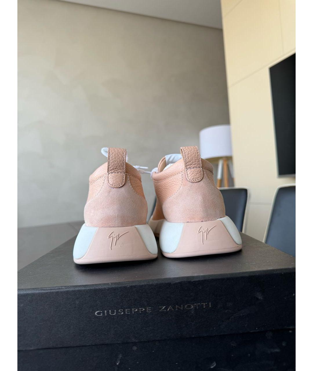 GIUSEPPE ZANOTTI DESIGN Розовые кожаные кроссовки, фото 4