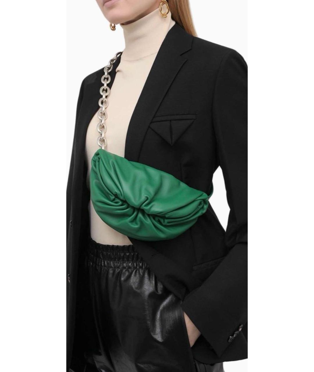 BOTTEGA VENETA Зеленая кожаная сумка через плечо, фото 3