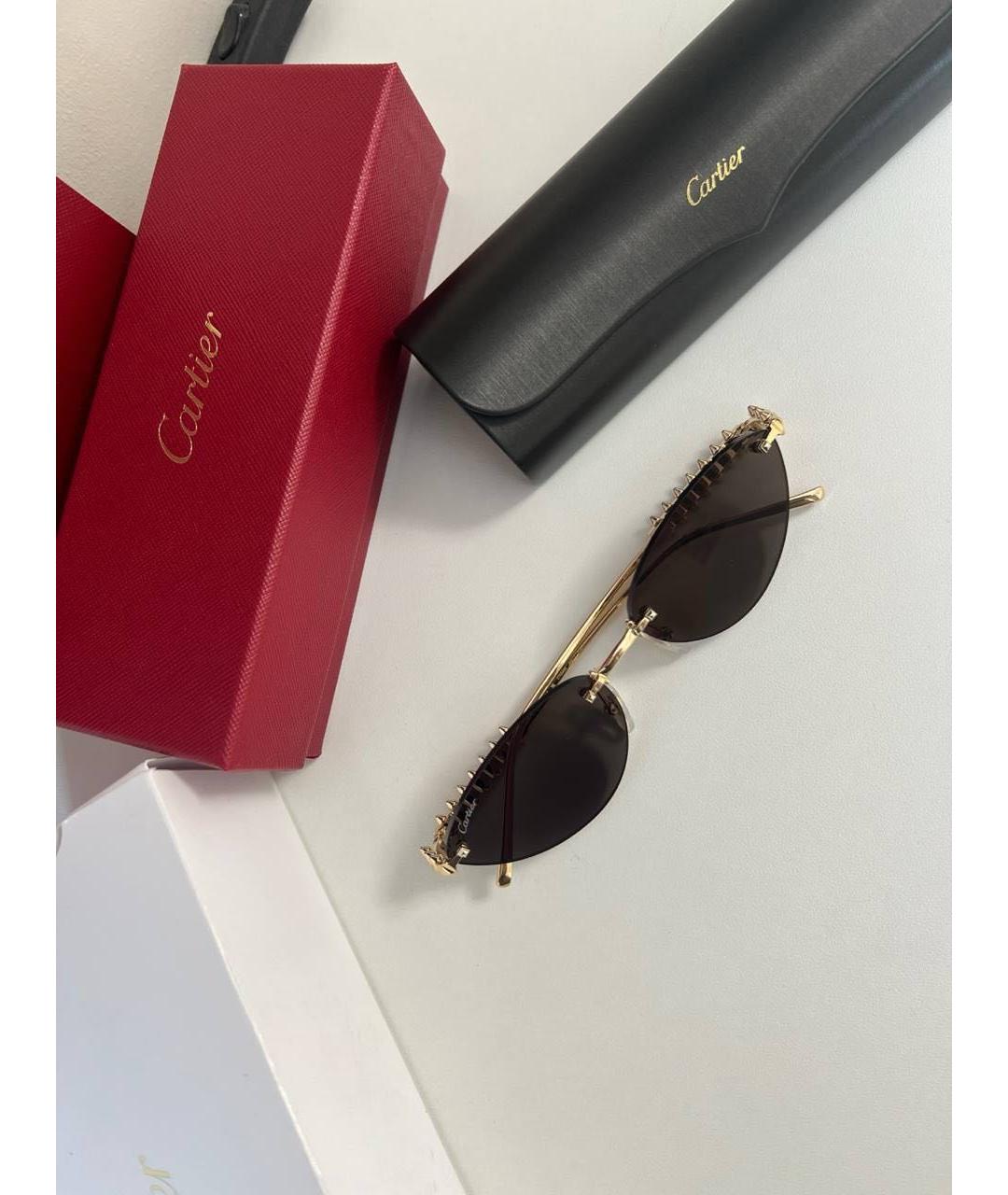 CARTIER Золотые металлические солнцезащитные очки, фото 5